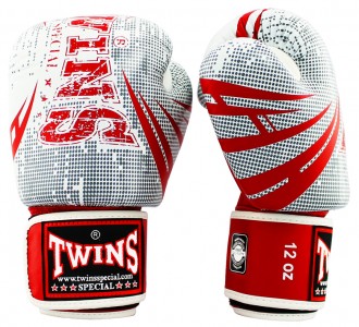 Боксерские перчатки Twins Special с рисунком (FBGV-TW5 red/white)